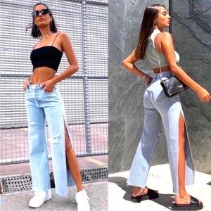 Adika Women’s Side Slit Distressed Jeans Size Small